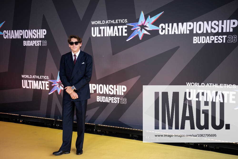 Armand Duplantis arrives at a red carpet event during media day for the 2026 World Athletics Ultimate Championship on September 10, 2026 in Budapest. Photo by Joel Marklund, BILDBYRAN. Code: JM JM0849 bbeng track and field athletics friidrett 2026 World Athletics Ultimate Championship Budapest 26