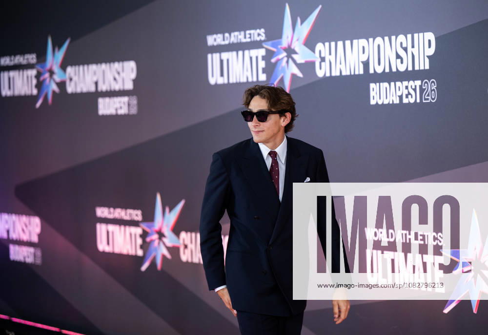 Armand Duplantis arrives on the red carpet during a media day for the 2026 World Athletics Ultimate Championship on September 10, 2026 in Budapest. Photo by Joel Marklund. BILDBYRAN code JM JM0849 bbeng track and field athletics friidrett 2026 World Athletics Ultimate Championship Budapest 26
