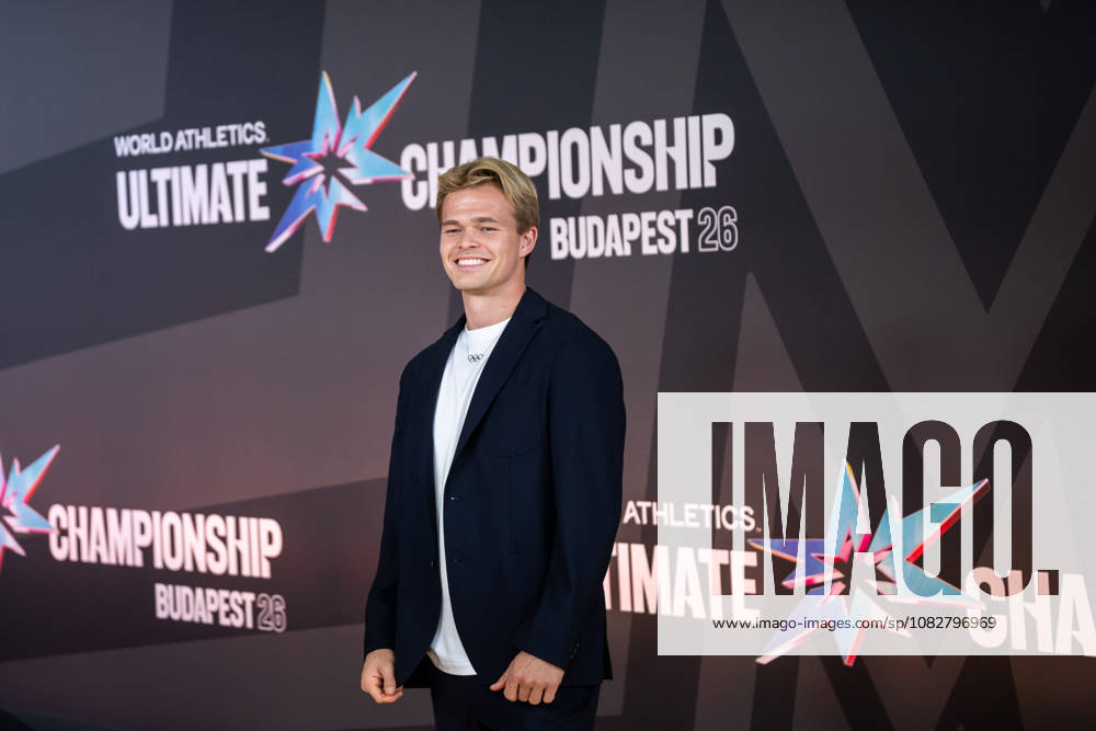 Sondre Guttormsen arrives on the red carpet during a media day for the 2026 World Athletics Ultimate Championship on September 10, 2026 in Budapest. Photo by Joel Marklund, BILDBYRAN. Code: JM JM0849 bbeng track and field athletics friidrett 2026 World Athletics Ultimate Championship Budapest 26