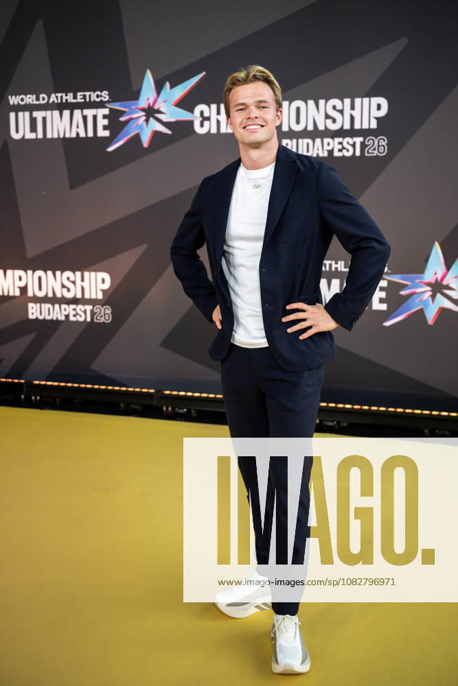 Sondre Guttormsen arrives on the red carpet during a media day for the 2026 World Athletics Ultimate Championship on September 10, 2026 in Budapest. Photo by Joel Marklund, BILDBYRAN. Code: JM JM0849 bbeng track and field athletics friidrett 2026 World Athletics Ultimate Championship Budapest 26