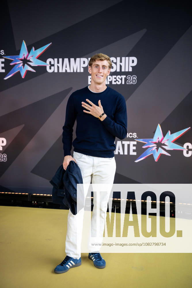Oskar Edlund arrives on the red carpet during a media day for the 2026 World Athletics Ultimate Championship on September 10, 2026 in Budapest. Photo by Joel Marklund. BILDBYRAN code JM JM0849 bbeng track and field athletics friidrett 2026 World Athletics Ultimate Championship Budapest 26