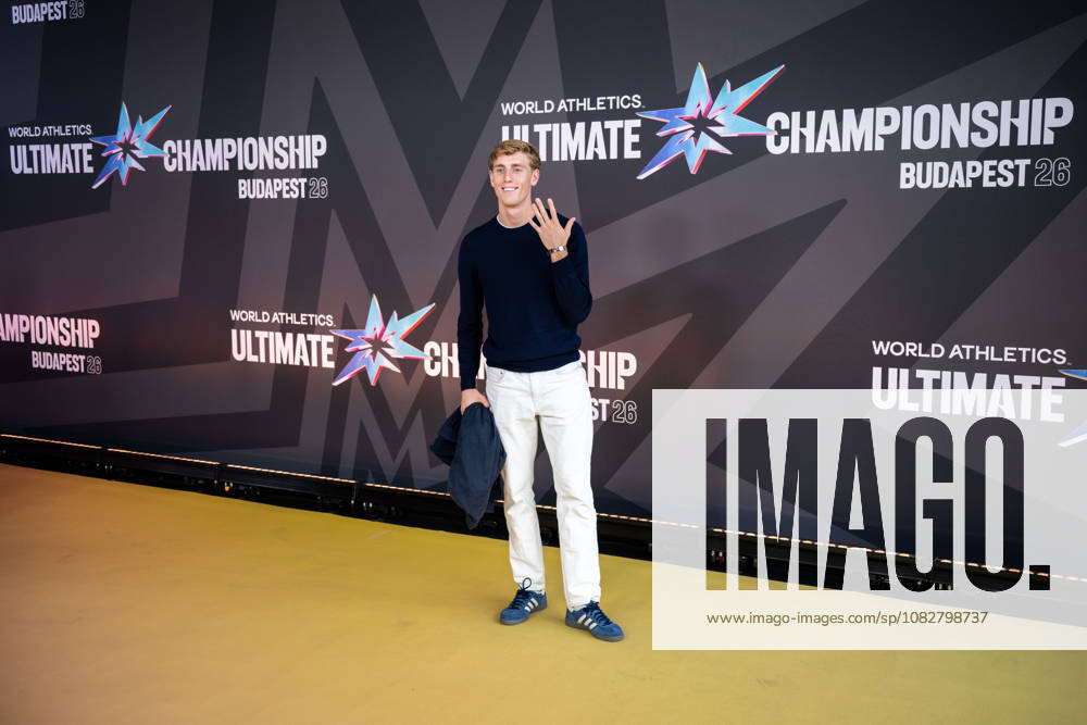 Oskar Edlund arrives on the red carpet during a media day for the 2026 World Athletics Ultimate Championship on September 10, 2026 in Budapest. Photo by Joel Marklund. BILDBYRAN code JM JM0849 bbeng track and field athletics friidrett 2026 World Athletics Ultimate Championship Budapest 26