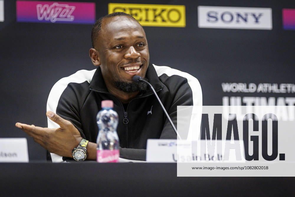 Usain Bolt (JAM) in the opening press conference, PK, Pressekonferenz of the World Athletics Ultimate Championships at Gyula Zsivotzky National Athletics Centre on September 10, 2026 in Budapest, Hungary. Hungary