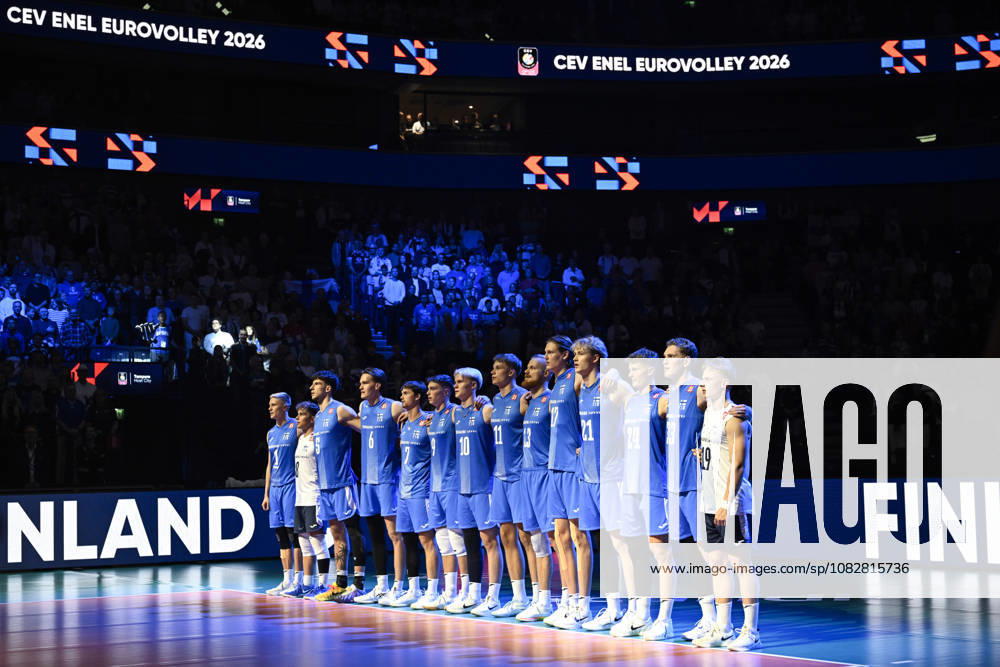 Team Finland before the men s volleyball European Championships Pool C match Finland vs Denmark in Tampere on September 10, 2026. - EMMI KORHONEN Tampere Finland 8g4bLITjbFY