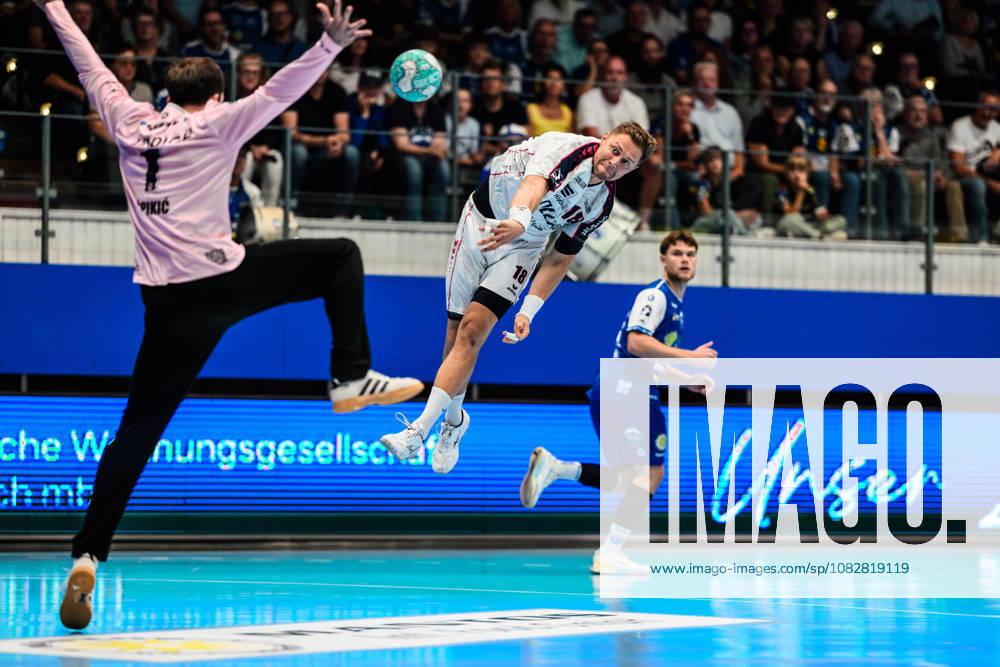 Fabian Wiederstein, SG BBM Bietigheim, 18; Matija Spikic, ThSV Eisenach, 01; David More, ThSV Eisenach, 15 GER; ThSV Eisenach vs. SG BBM Bietigheim, 1 Opel Handball Bundesliga, Handball, Matchday 4, 2026–2027 season, 7:00 p.m., September 10, 2026 GER, ThSV Eisenach vs. SG BBM Bietigheim, 1st Opel Handball Bundesliga, Handball, Matchday 4, 2026–2027 season, 7:00 p.m., September 10, 2026, Eisenach