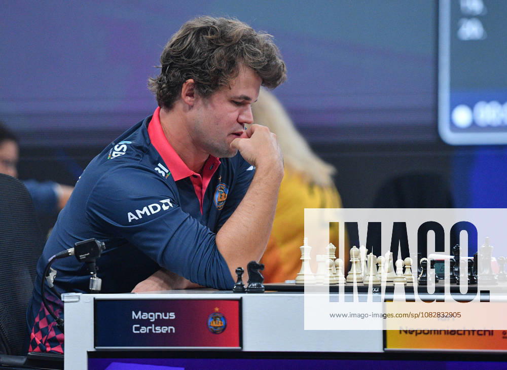Global Chess League 2026 Magnus Carlsen of Norway, playing for Alpine APL Pipers, competes against Ian Nepomniachtchi of Russia, playing for Ganges Grandmasters, during Match 21 of the Global Chess League 2026 in Bengaluru, India, on September 10, 2026. Bengaluru Karnataka India