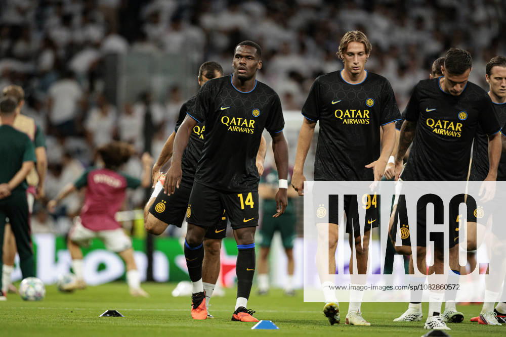 Ange-Yoan Bonny seen during UEFA Champions League 2026 2027 league phase game between teams of Real Madrid CF and Internazionale Milano (Maciej Rogowski Ball Raw Images) Madrid Bernabeu Spain