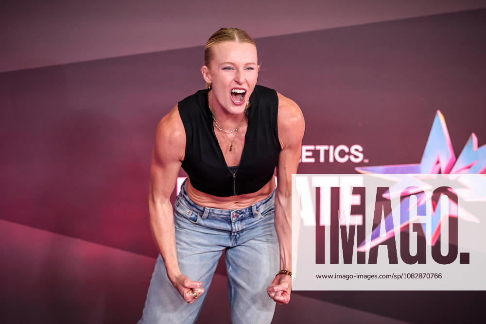 (260911) -- BUDAPEST, Sept. 11, 2026 -- Sandi Morris of the United States attends a red carpet event of World Athletics Ultimate Championships in Budapest, Hungary on Sept. 10, 2026. (Photo by Xinhua) (SP)HUNGARY-BUDAPEST-WORLD ATHLETICS ULTIMATE CHAMPIONSHIP DavidxBalogh