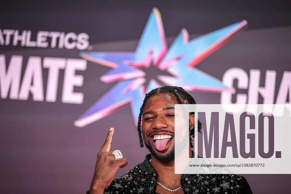 (260911) -- BUDAPEST, Sept. 11, 2026 -- Noah Lyles of the United States attends a red carpet event of World Athletics Ultimate Championships in Budapest, Hungary on Sept. 10, 2026. (Photo by Xinhua) (SP)HUNGARY-BUDAPEST-WORLD ATHLETICS ULTIMATE CHAMPIONSHIP DavidxBalogh