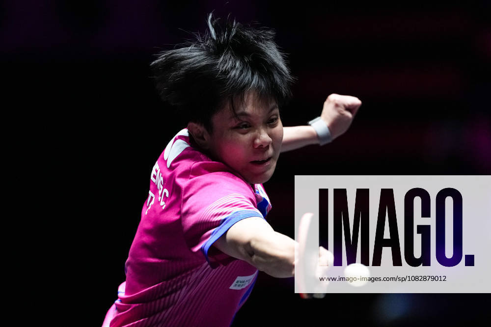 (260911) -- MACAO, Sept. 11, 2026 -- Cheng I-Ching of Chinese Taipei hits a return during the women s singles round of 16 match between Odo Satsuki of Japan and Cheng I-Ching of Chinese Taipei at the 2026 World Table tennis, Tischtennis (WTT) Champions Macao in Macao, south China, Sept. 11, 2026. ) (SP)CHINA-MACAO-TABLE TENNIS-WTT-WOMEN S SINGLES (CN) CheongxKamxKa