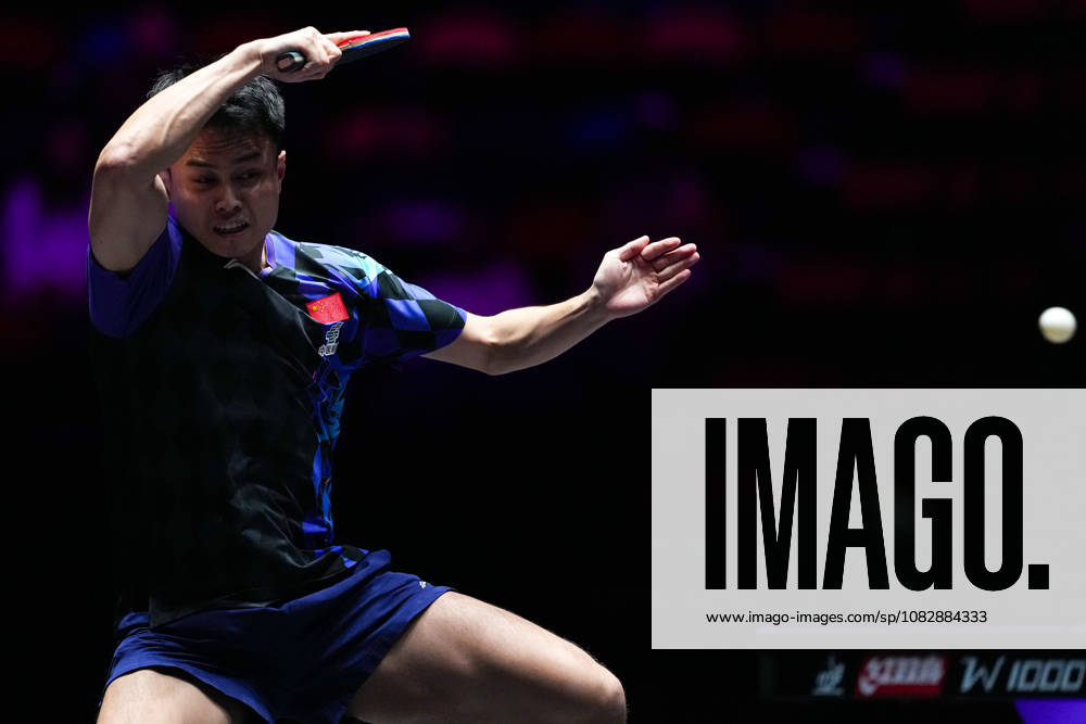 (260911) -- MACAO, Sept. 11, 2026 -- Zhou Qihao hits a return during the men s singles round of 16 match between Zhou Qihao of China and Kanak Jha of the United States at the 2026 World Table tennis, Tischtennis (WTT) Champions Macao in Macao, south China, Sept. 11, 2026. ) (SP)CHINA-MACAO-TABLE TENNIS-WTT-MEN S SINGLES (CN) CheongxKamxKa