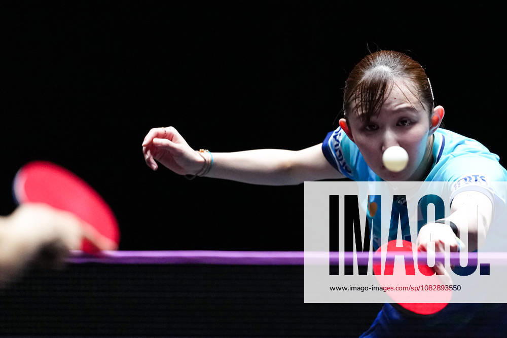 (260911) -- MACAO, Sept. 11, 2026 -- Hayata Hina of Japan hits a return during the women s singles round of 16 match between Hayata Hina of Japan and Hashimoto Honoka of Japan at the 2026 World Table tennis, Tischtennis (WTT) Champions Macao in Macao, south China, Sept. 11, 2026. ) (SP)CHINA-MACAO-TABLE TENNIS-WTT-WOMEN S SINGLES (CN) CheongxKamxKa