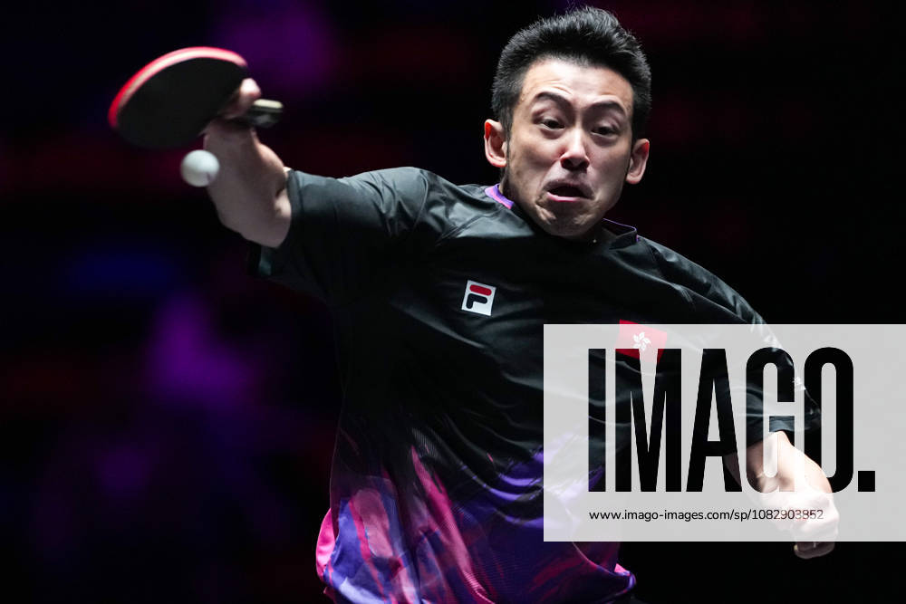 (260911) -- MACAO, Sept. 11, 2026 -- Wong Chun Ting hits a return during the men s singles round of 16 match between Wong Chun Ting of China s Hong Kong and Matsushima Sora of Japan at the 2026 World Table tennis, Tischtennis (WTT) Champions Macao in Macao, south China, Sept. 11, 2026. ) (SP)CHINA-MACAO-TABLE TENNIS-WTT-MEN S SINGLES (CN) CheongxKamxKa