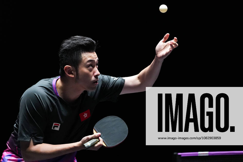 (260911) -- MACAO, Sept. 11, 2026 -- Wong Chun Ting serves during the men s singles round of 16 match between Wong Chun Ting of China s Hong Kong and Matsushima Sora of Japan at the 2026 World Table tennis, Tischtennis (WTT) Champions Macao in Macao, south China, Sept. 11, 2026. ) (SP)CHINA-MACAO-TABLE TENNIS-WTT-MEN S SINGLES (CN) CheongxKamxKa