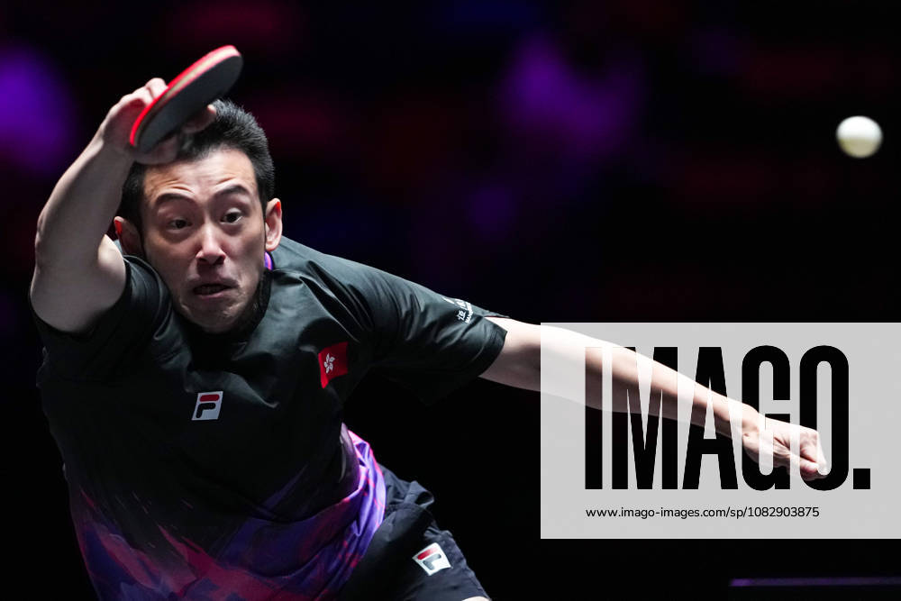 (260911) -- MACAO, Sept. 11, 2026 -- Wong Chun Ting hits a return during the men s singles round of 16 match between Wong Chun Ting of China s Hong Kong and Matsushima Sora of Japan at the 2026 World Table tennis, Tischtennis (WTT) Champions Macao in Macao, south China, Sept. 11, 2026. ) (SP)CHINA-MACAO-TABLE TENNIS-WTT-MEN S SINGLES (CN) CheongxKamxKa