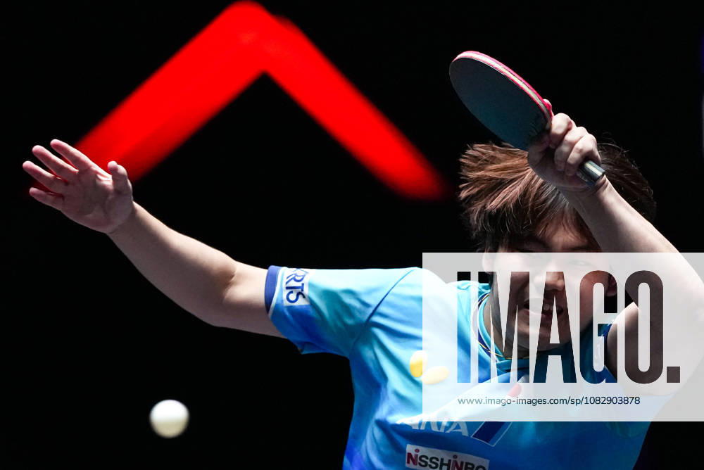 (260911) -- MACAO, Sept. 11, 2026 -- Matsushima Sora hits a return during the men s singles round of 16 match between Wong Chun Ting of China s Hong Kong and Matsushima Sora of Japan at the 2026 World Table tennis, Tischtennis (WTT) Champions Macao in Macao, south China, Sept. 11, 2026. ) (SP)CHINA-MACAO-TABLE TENNIS-WTT-MEN S SINGLES (CN) CheongxKamxKa