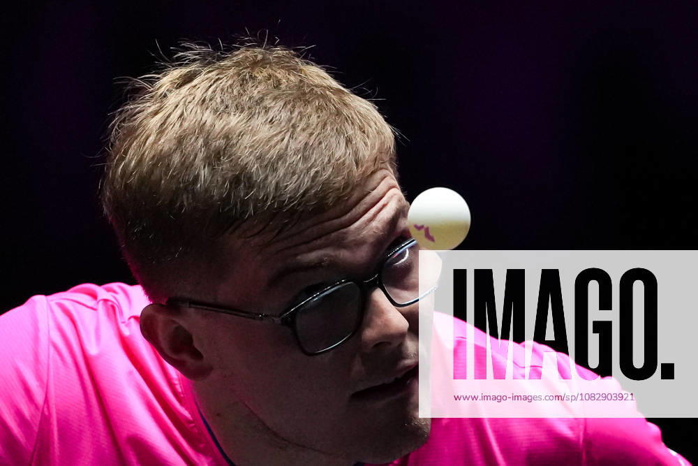 (260911) -- MACAO, Sept. 11, 2026 -- Alexis Lebrun serves during the men s singles round of 16 match between Alexis Lebrun of France and Benedikt Duda of Germany at the 2026 World Table tennis, Tischtennis (WTT) Champions Macao in Macao, south China, Sept. 11, 2026. ) (SP)CHINA-MACAO-TABLE TENNIS-WTT-MEN S SINGLES (CN) CheongxKamxKa