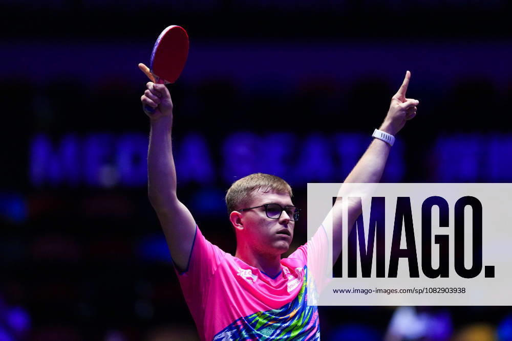 (260911) -- MACAO, Sept. 11, 2026 -- Alexis Lebrun celebrates after the men s singles round of 16 match between Alexis Lebrun of France and Benedikt Duda of Germany at the 2026 World Table tennis, Tischtennis (WTT) Champions Macao in Macao, south China, Sept. 11, 2026. ) (SP)CHINA-MACAO-TABLE TENNIS-WTT-MEN S SINGLES (CN) CheongxKamxKa
