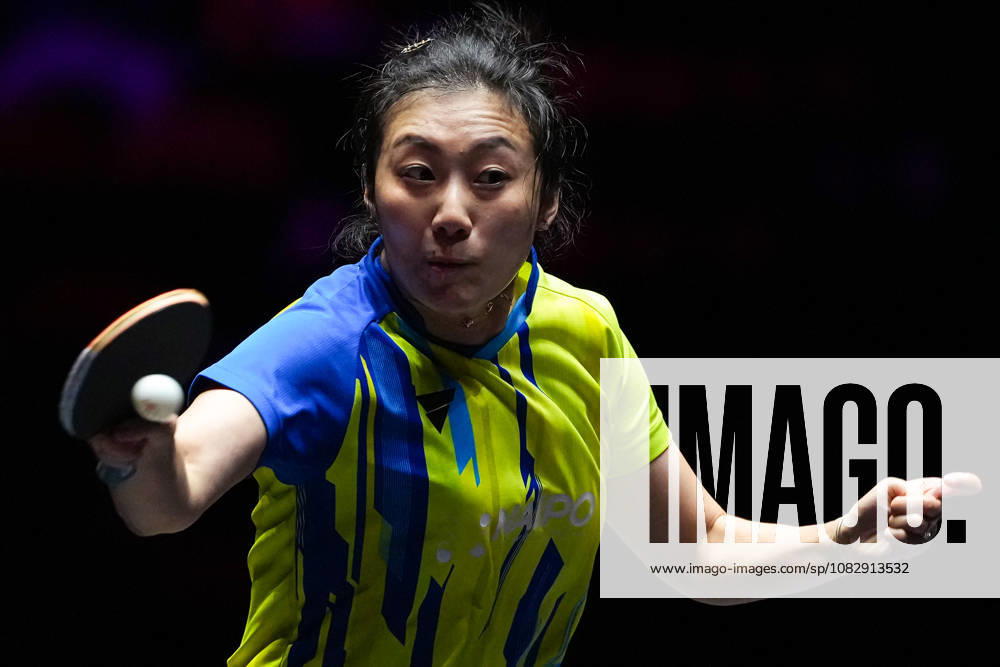 (260911) -- MACAO, Sept. 11, 2026 -- Han Ying hits a return during the women s singles round of 16 match between Natalia Bajor of Poland and Han Ying of Germany at the 2026 World Table tennis, Tischtennis (WTT) Champions Macao in Macao, south China, Sept. 11, 2026. ) (SP)CHINA-MACAO-TABLE TENNIS-WTT-WOMEN S SINGLES (CN) CheongxKamxKa