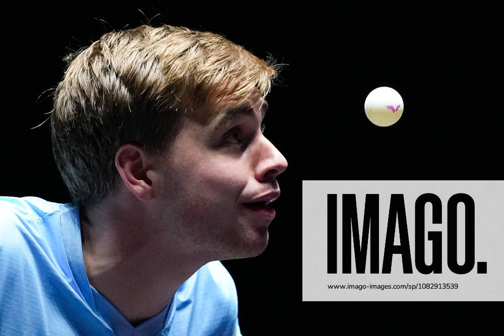 (260911) -- MACAO, Sept. 11, 2026 -- Truls Moregard serves during the men s singles round of 16 match between Togami Shunsuke of Japan and Truls Moregard of Sweden at the 2026 World Table tennis, Tischtennis (WTT) Champions Macao in Macao, south China, Sept. 11, 2026. ) (SP)CHINA-MACAO-TABLE TENNIS-WTT-MEN S SINGLES (CN) CheongxKamxKa