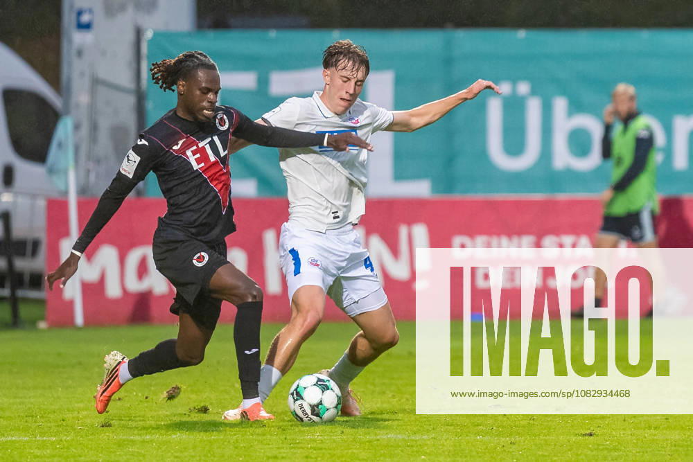 Tackle between Yannick Tonye of FC Viktoria Cologne, No. 07, and Yannick Michaelis of FC Hansa Rostock, No. 41. FC Viktoria Cologne vs. FC Hansa Rostock, Soccer, 3. Liga, Matchday 5, 2026–2027 Season, September 11, 2026 DFL and DFB regulations prohibit any use of photographs as image sequences and or quasi-video. FC Viktoria Cologne vs. FC Hansa Rostock, soccer, 3. Liga, Matchday 5, 2026–2027 season, September 11, 2026, Cologne