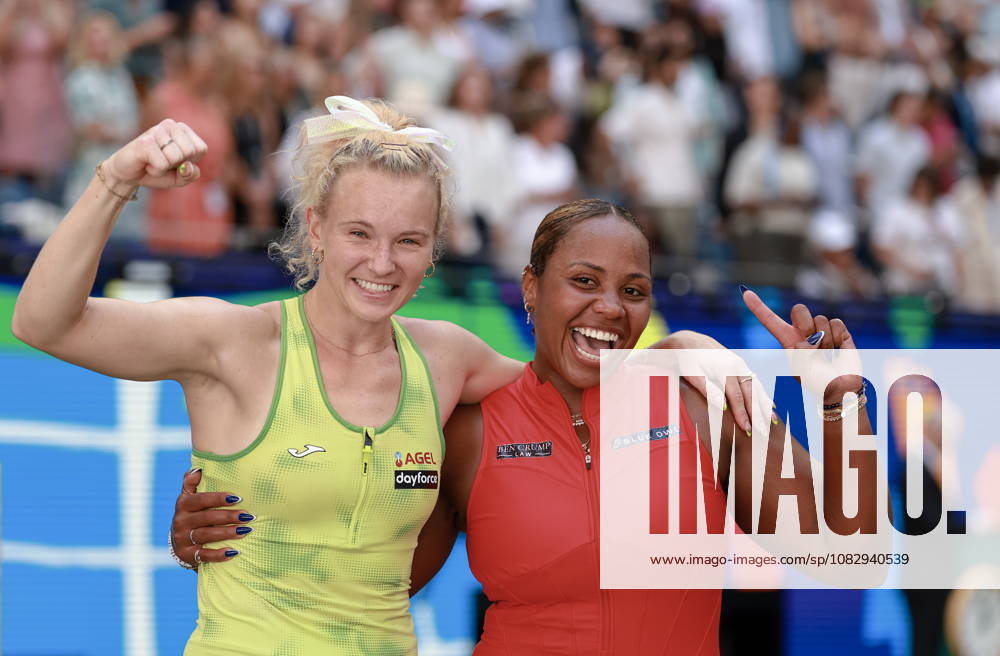US Open tennis tournament - Day 13 Taylor Townsend of United States (R) and Katerina Siniakova of Czech Republic celebrate after winning against Ashlyn Krueger of United States and Robin Montgomery of United States in the Women s Doubles Final match at Arthur Ashe Stadium in the USTA Billie Jean King National Tennis Center in Flushing Meadows, New York, USA, 11 September 2026. FLUSHING MEADOWS NEW YORK United States