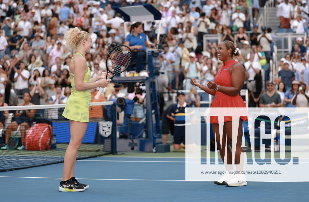 US Open tennis tournament - Day 13 Taylor Townsend of United States (R) and Katerina Siniakova of Czech Republic celebrate after winning against Ashlyn Krueger of United States and Robin Montgomery of United States in the Women s Doubles Final match at Arthur Ashe Stadium in the USTA Billie Jean King National Tennis Center in Flushing Meadows, New York, USA, 11 September 2026. FLUSHING MEADOWS NEW YORK United States