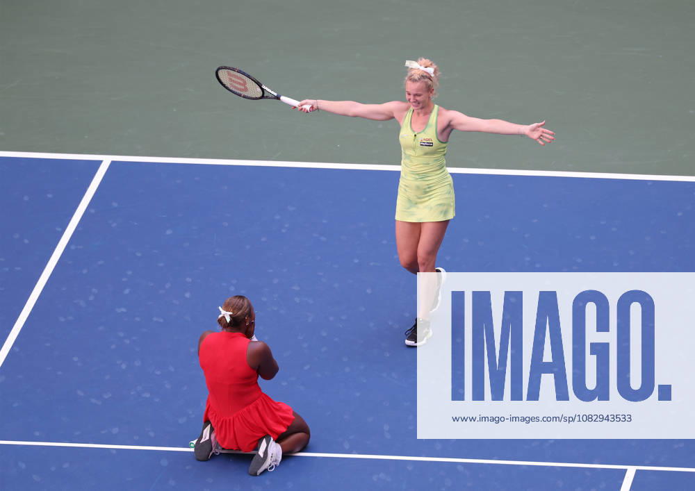 KATERINA SINIAKOVA of Czech Republic and TAYLOR TOWNSEND of USA after the match against A. Krueger and R. Montgomery of USA in the womenâ€⠢s double final of Grand Slam tournament US Open. New York, USA. Siniakova and Townsend won 5:7, 6:0, 6:2. Tennis: US Open - Siniakova And Townsend 5:7, 6:0, 6:2 - ZUMAc278 20260911_zsp_c278_001