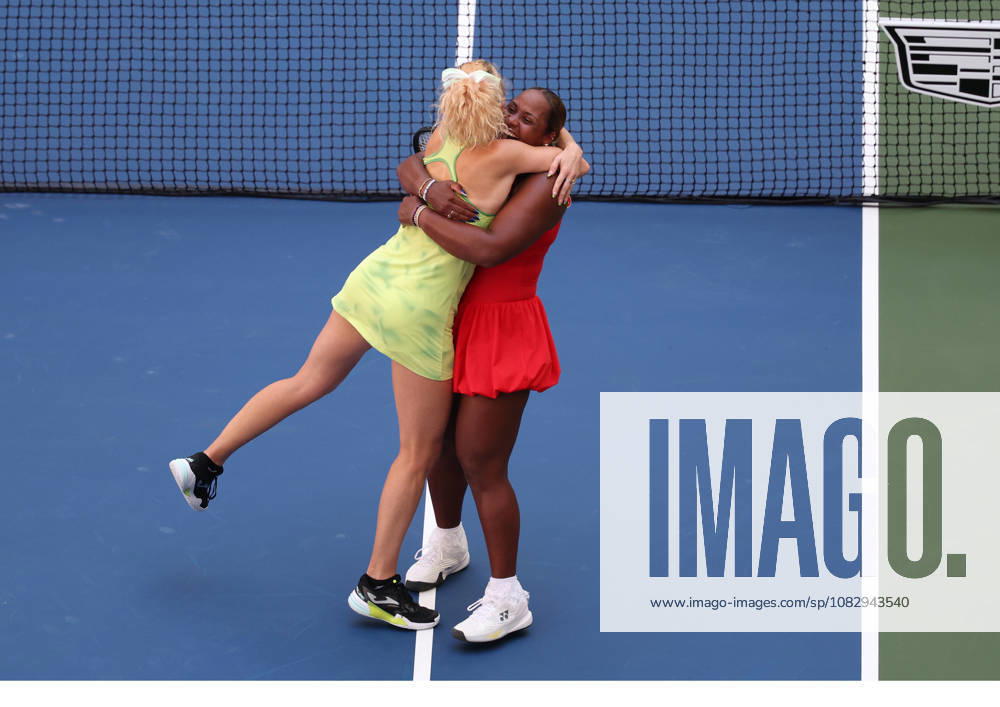 KATERINA SINIAKOVA of Czech Republic and TAYLOR TOWNSEND of USA after the match against A. Krueger and R. Montgomery of USA in the womenâ€⠢s double final of Grand Slam tournament US Open. New York, USA. Siniakova and Townsend won 5:7, 6:0, 6:2. Tennis: US Open - Siniakova And Townsend 5:7, 6:0, 6:2 - ZUMAc278 20260911_zsp_c278_003