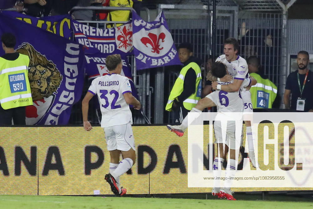 Fiorentinas Franco Mastantuono(30 Fiorentina ) celebration goal 1-4 during the Serie A soccer match between Venezia FC and Fiorentina in the Pier Luigi Penzo Stadium in Venice , north east Italy - September 11, 2026. - Soccer