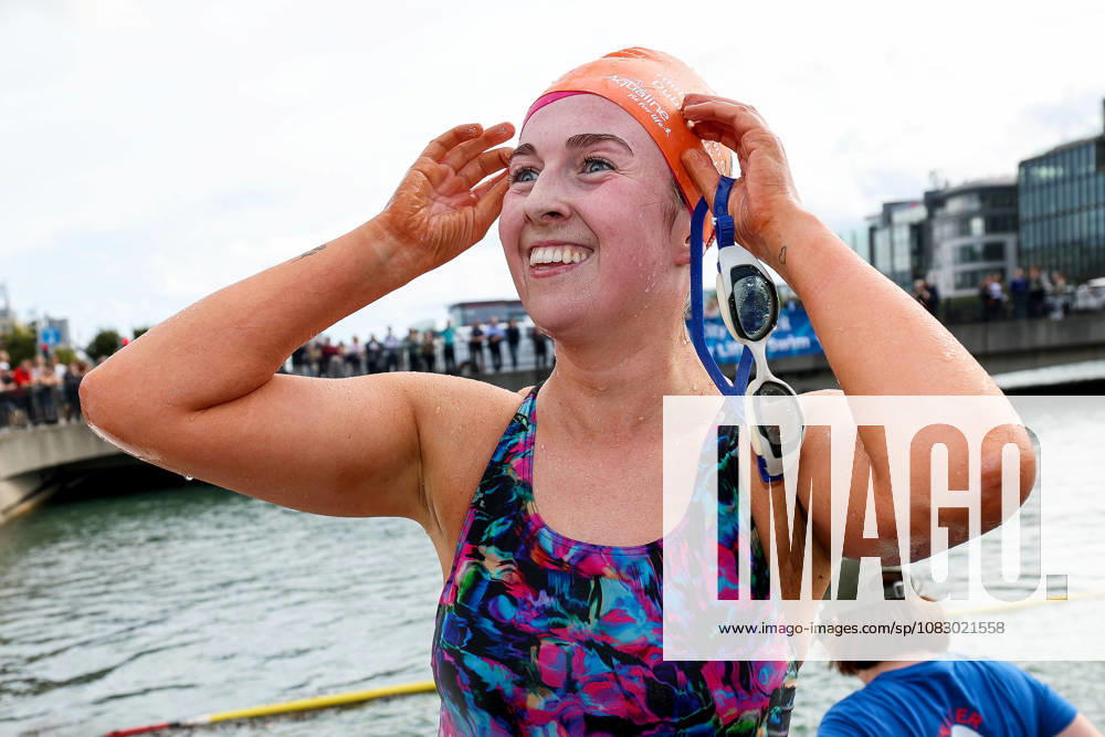 REPRO FREE *PRESS RELEASE NO REPRODUCTION FEE* 106th Dublin City Liffey Swim 2026, River Liffey, Dublin 12 9 2026 Sadhbh Byrne celebrates after winning the womens race Sadhbh Byrne celebrates after winning the womens race 12 9 2026