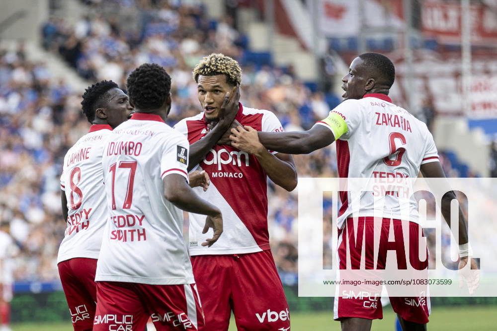 FOOTBALL: RC Strasbourg Alsace v AS Monaco Matchday 4 Ligue 1 McDonald s - 12 09 2026 Joie des joueurs de l equipe de As Monaco apres le but de Paris Brunner 29 (AS Monaco) StrasbourgFrance