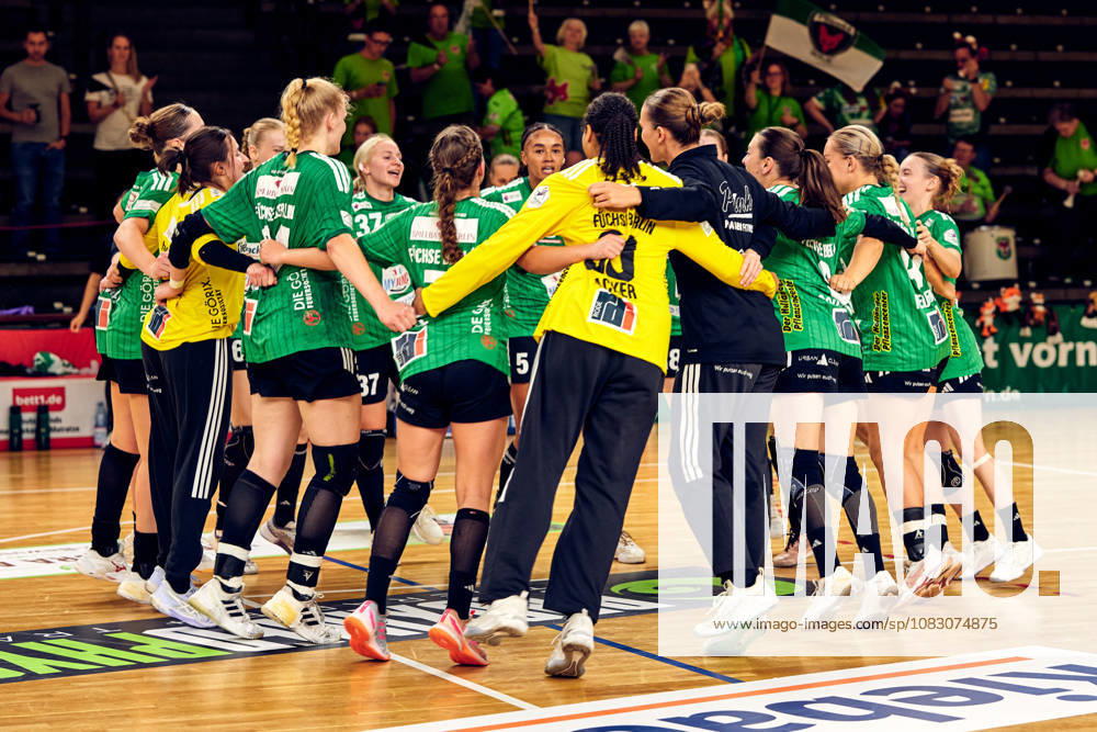 Fuechse Berlin, celebrating a victory, GER, Women s Handball Bundesliga 2, Fuechse Berlin vs. Rostocker HC Rostock Dolphins, 2026–27 season, Matchday 3, September 12, 2026, GER, Women s Handball Bundesliga 2, Füchse Berlin vs. Rostocker HC Rostock Dolphins, 2026–27 season, Matchday 3, September 12, 2026, Berlin