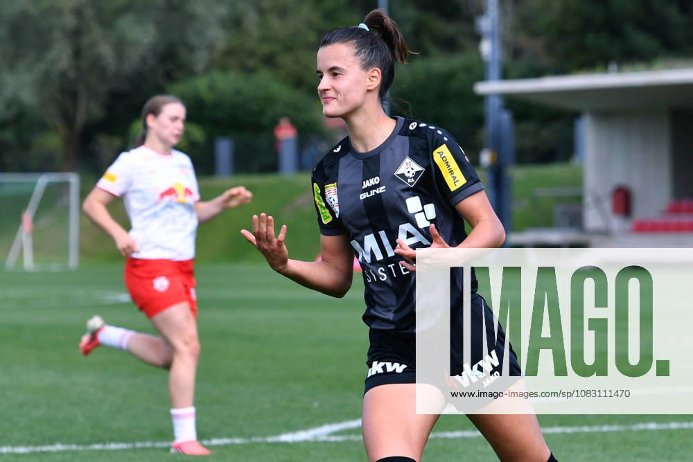 Soccer: Admiral Women s Bundesliga, Round 6, FC Red Bull Salzburg vs. SCR Altach on September 12, 2026, at the Red Bull Academy in Salzburg. Celebration of the 0-1 goal scored by Petra Mikulica of Altach xRx