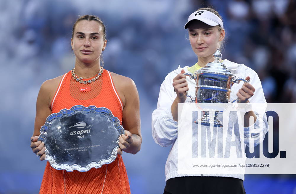 US Open tennis tournament - Day 14 epaselect Elena Rybakina (R) of Kazakhstan poses with the Champions trophy next to Aryna Sabalenka of Belarus after winning the Women’s Singles Finals of the US Open Tennis Championships in Flushing Meadows, New York, USA, 12 September 2026. FLUSHING MEADOWS NEW YORK United States