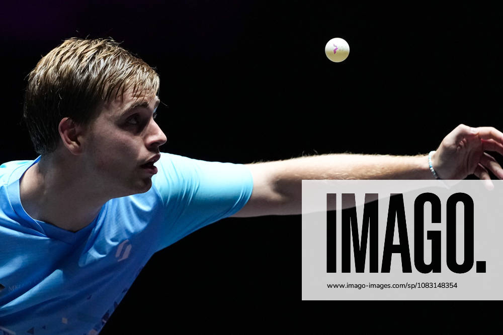 (260913) -- MACAO, Sept. 13, 2026 -- Truls Moregard competes during the men s singles semifinal match between Truls Moregard of Sweden and Harimoto Tomokazu of Japan at the 2026 World Table tennis, Tischtennis (WTT) Champions Macao in Macao, south China, Sept. 13, 2026. ) (SP)CHINA-MACAO-TABLE TENNIS-WTT-MEN S SINGLES (CN) CheongxKamxKa