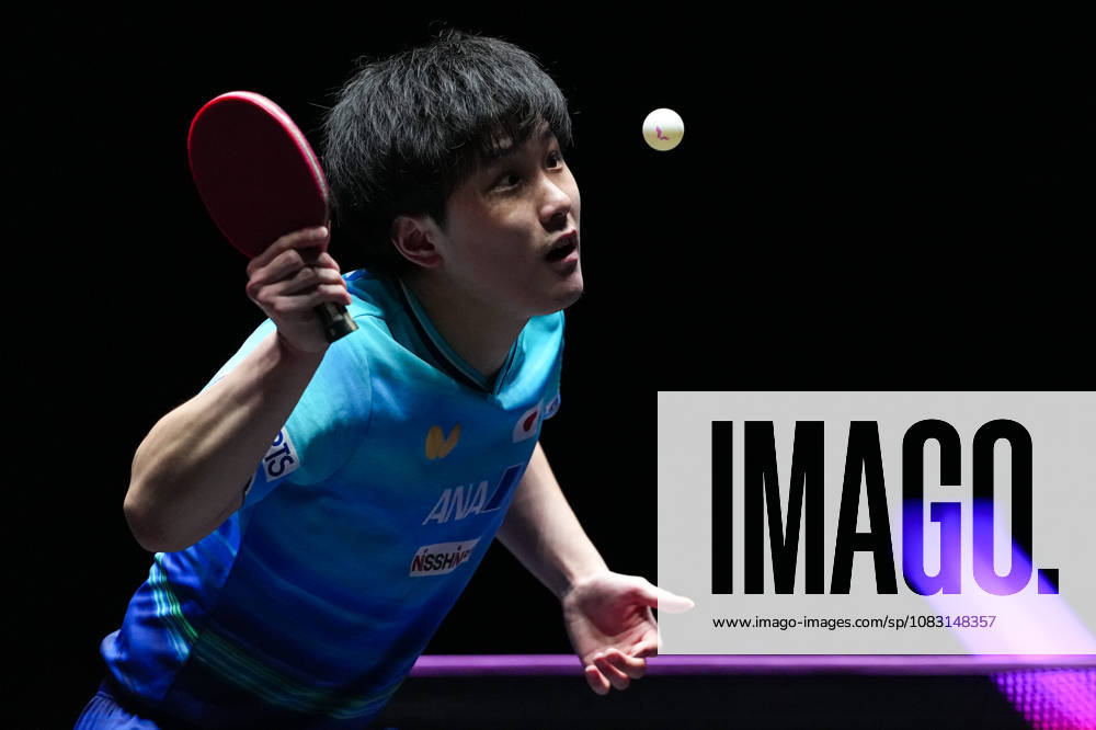 (260913) -- MACAO, Sept. 13, 2026 -- Harimoto Tomokazu serves during the men s singles semifinal match between Truls Moregard of Sweden and Harimoto Tomokazu of Japan at the 2026 World Table tennis, Tischtennis (WTT) Champions Macao in Macao, south China, Sept. 13, 2026. ) (SP)CHINA-MACAO-TABLE TENNIS-WTT-MEN S SINGLES (CN) CheongxKamxKa