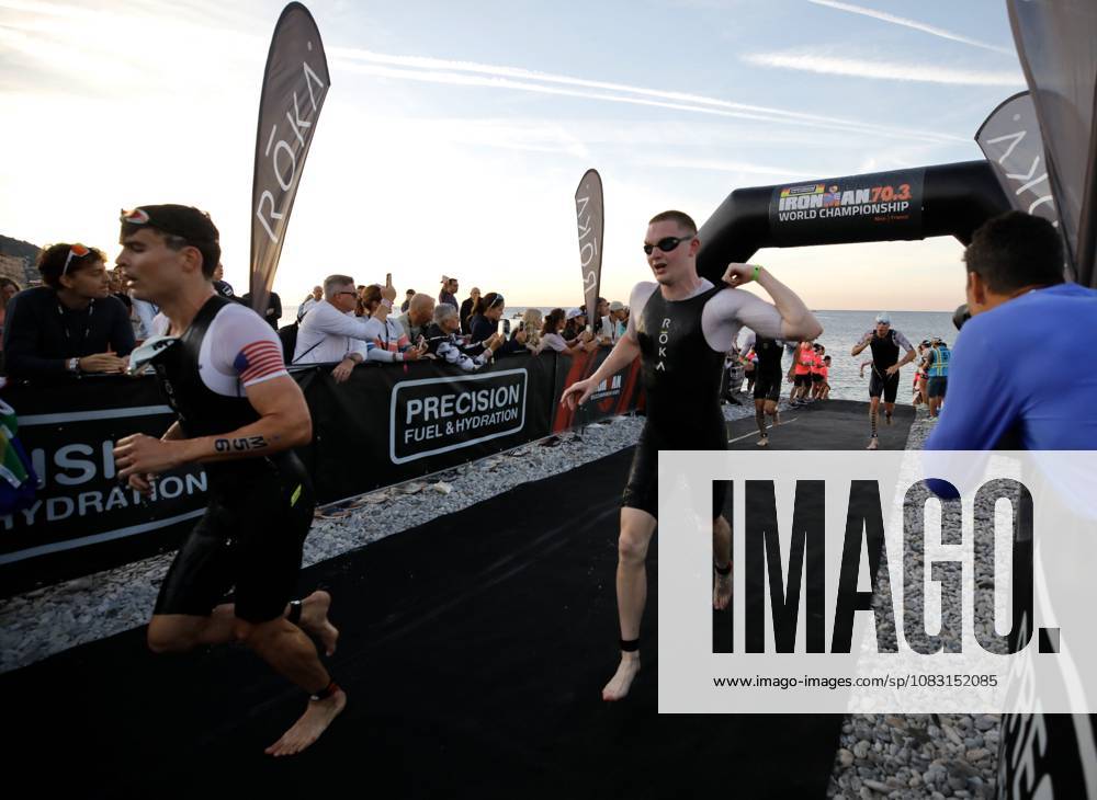 Ironman 70.3 masculin PHOTOPQR NICE MATIN Dylan Meiffret ; Nice ; 13 09 2026 ; Ironman 70.3 masculin, départ natation et, sortie d eau. Vélo départ Nice; September 13, 2026; Men s Ironman 70.3: swim start and swim exit; bike start. Nice France