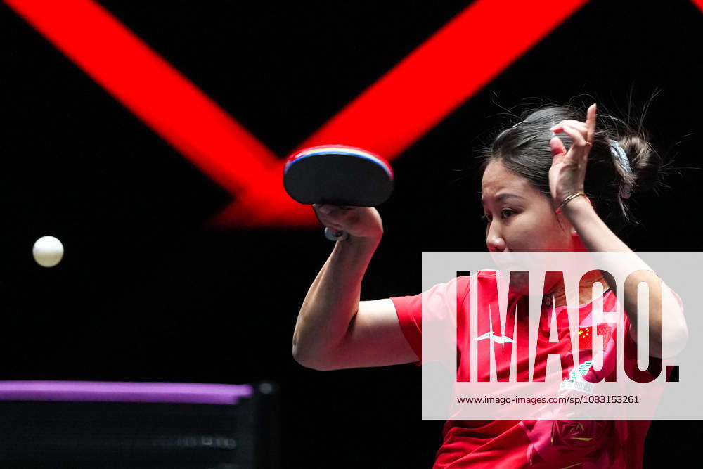 (260913) -- MACAO, Sept. 13, 2026 -- Chen Xingtong competes during the women s singles semifinal match between Harimoto Miwa of Japan and Chen Xingtong of China at the 2026 World Table tennis, Tischtennis (WTT) Champions Macao in Macao, south China, Sept. 13, 2026. ) (SP)CHINA-MACAO-TABLE TENNIS-WTT-WOMEN S SINGLES (CN) CheongxKamxKa