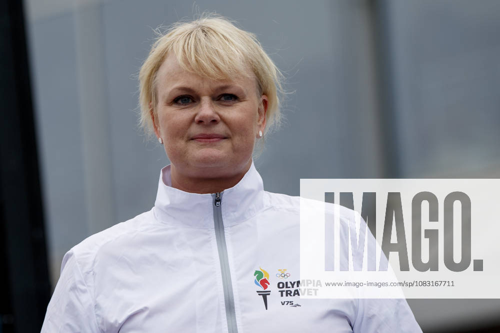 Anette Norberg, Curling during the V75 harness racing events on April 25, 2015, in Gothenburg, Sweden