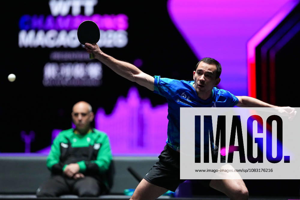 (260913) -- MACAO, Sept. 13, 2026 -- Hugo Calderano competes during the men s singles semifinal match between Hugo Calderano of Brazil and Anton Kallberg of Sweden at the 2026 World Table tennis, Tischtennis (WTT) Champions Macao in Macao, south China, Sept. 13, 2026. ) (SP)CHINA-MACAO-TABLE TENNIS-WTT-MEN S SINGLES (CN) CheongxKamxKa