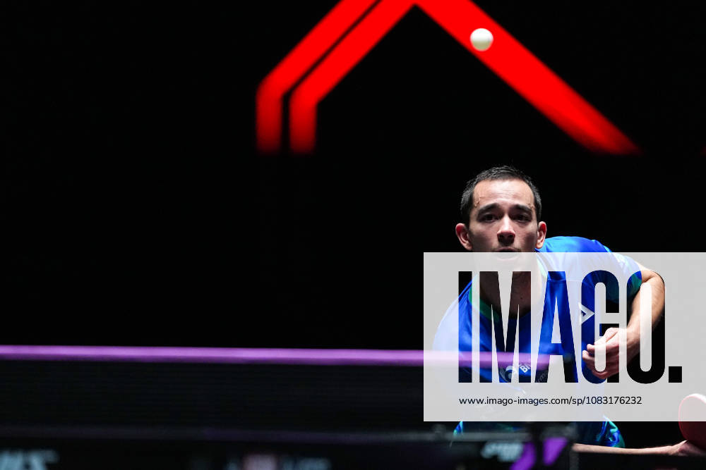 (260913) -- MACAO, Sept. 13, 2026 -- Hugo Calderano competes during the men s singles semifinal match between Hugo Calderano of Brazil and Anton Kallberg of Sweden at the 2026 World Table tennis, Tischtennis (WTT) Champions Macao in Macao, south China, Sept. 13, 2026. ) (SP)CHINA-MACAO-TABLE TENNIS-WTT-MEN S SINGLES (CN) CheongxKamxKa