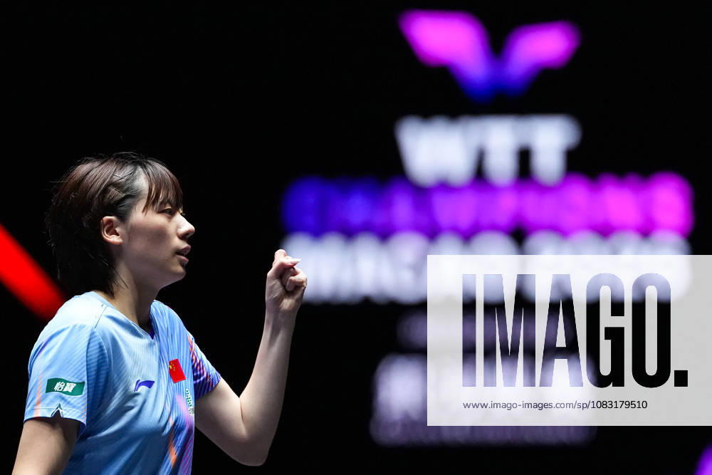 (260913) -- MACAO, Sept. 13, 2026 -- Chen Yi of China celebrates during the women s singles final match against Harimoto Miwa of Japan at the 2026 World Table tennis, Tischtennis (WTT) Champions Macao in Macao, south China, Sept. 13, 2026. ) (SP)CHINA-MACAO-TABLE TENNIS-WTT-WOMEN S SINGLES-FINAL (CN) CheongxKamxKa