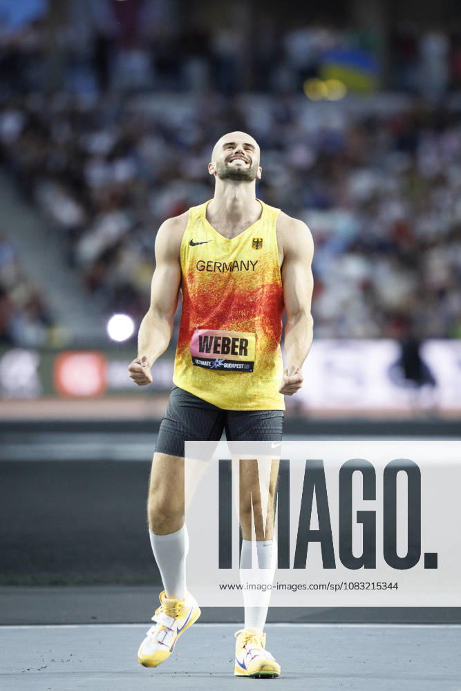 Julian WEBER (GER Germany Javelin Throw) reacts during the World Athletics Ultimate Championship at Gyula Zsivotzky National Athletics Centre on September 12, 2026 in Budapest, Hungary. Hungary