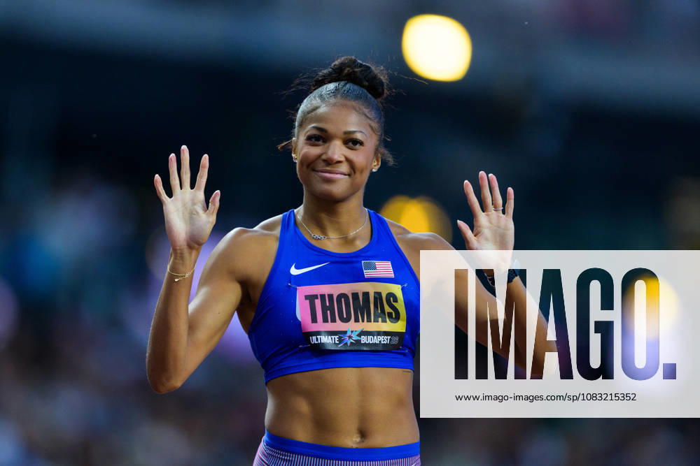 Gabrielle Thomas of the U.S. after competing in the women’s 200-meter semifinal during the 2026 World Athletics Ultimate Championship on September 13, 2026 in Budapest. Photo by Joel Marklund. BILDBYRAN code JM JM0852 bbeng track and field athletics friidrett 2026 World Athletics Ultimate Championship Budapest 26