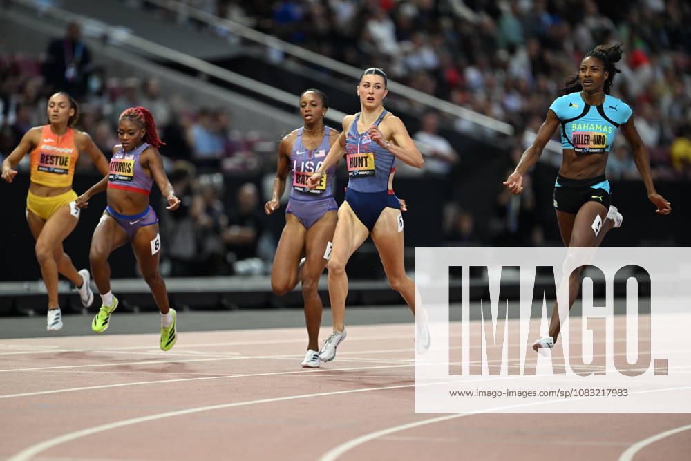 World Athletics Ultimate Championship - Budapest: Day Three BUDAPEST, HUNGARY - SEPTEMBER 13: Amy Hunt (6) of Great Britain competes in the women s 200m semi-final during the World Athletics Ultimate Championship at the National Athletics Centre in Budapest, Hungary on September 13, 2026. Mustafa Yalcin Anadolu Budapest Hungary. Editorial use only. Please get in touch for any other usage.