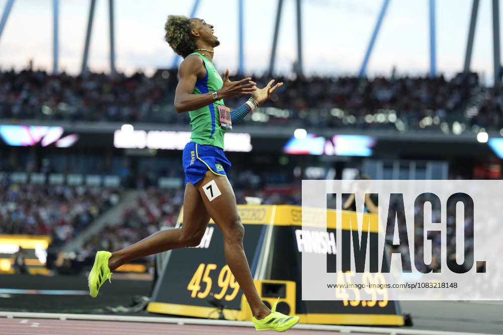 World Athletics Ultimate Championship in Budapest, Hungary Alison DOS SANTOS of Brazil wins the 400 Metres Hurdles Mens Final during the inaugural World Athletics Ultimate Championship at the Gyula Zsivotzky National Athletics Centre in Budapest, Hungary on September 13, 2026. BUDAPEST HUNGARY