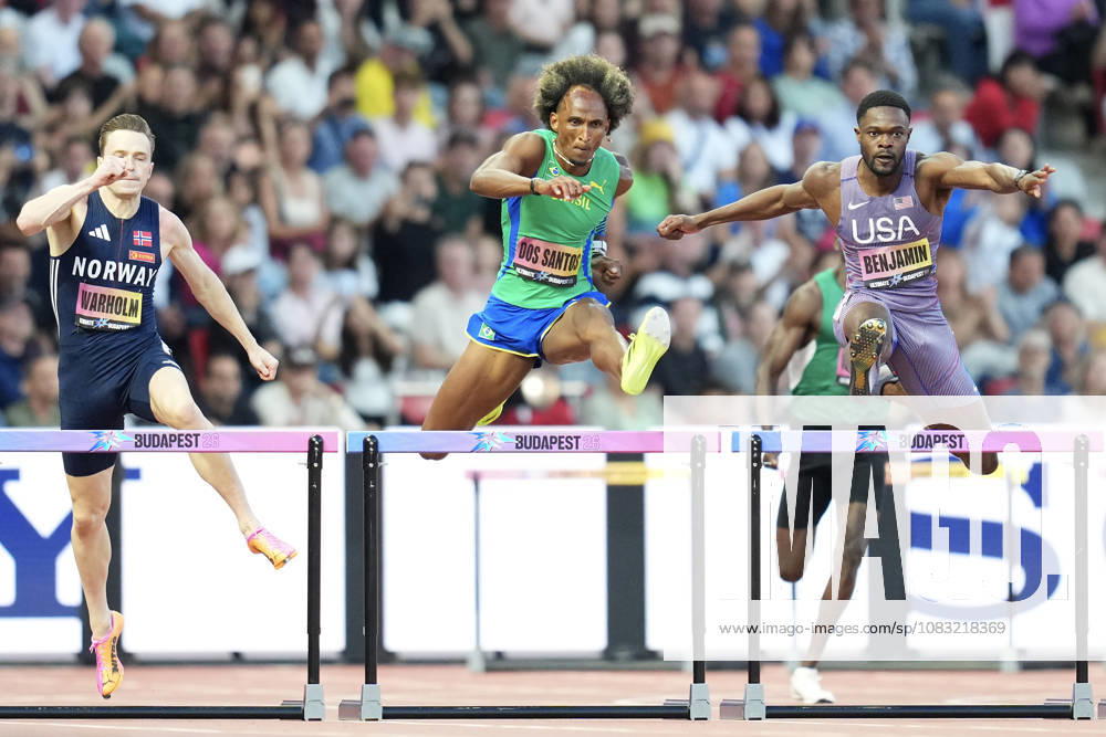 World Athletics Ultimate Championship in Budapest, Hungary Alison DOS SANTOS of Brazil wins the 400 Metres Hurdles Mens Final during the inaugural World Athletics Ultimate Championship at the Gyula Zsivotzky National Athletics Centre in Budapest, Hungary on September 13, 2026. BUDAPEST HUNGARY