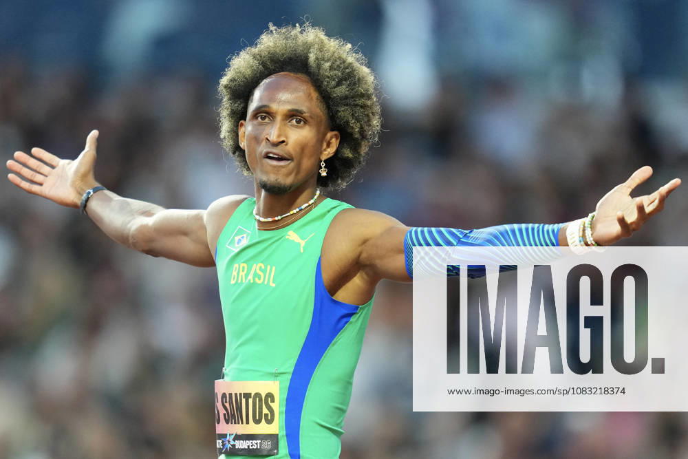 World Athletics Ultimate Championship in Budapest, Hungary Alison DOS SANTOS of Brazil reacts after his win in the 400 Metres Hurdles Mens Final during the inaugural World Athletics Ultimate Championship at the Gyula Zsivotzky National Athletics Centre in Budapest, Hungary on September 13, 2026. BUDAPEST HUNGARY