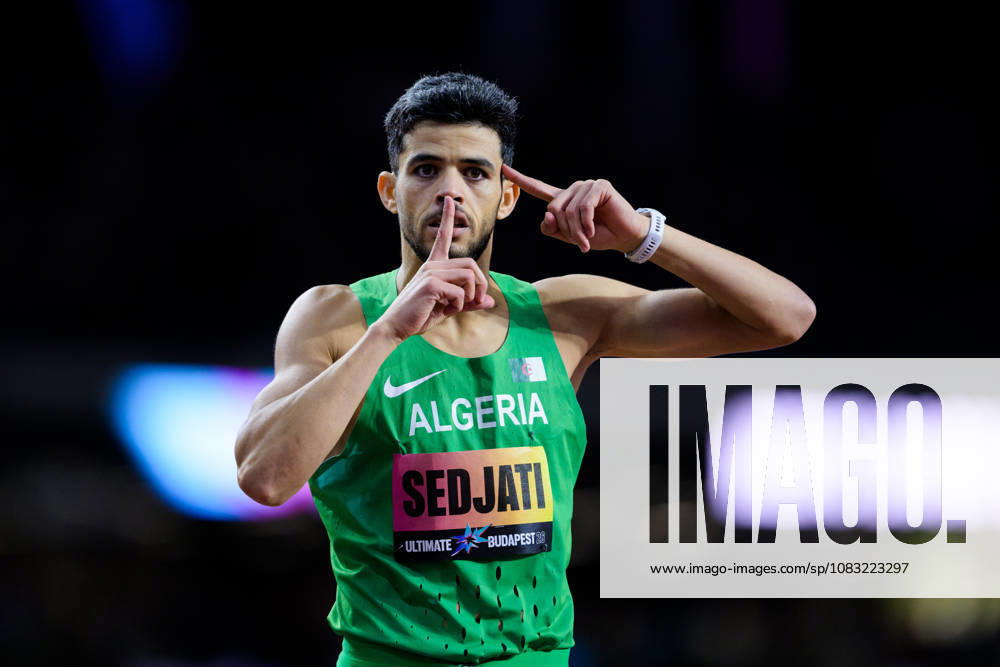 Djamel Sedjati of Algeria celebrates after winning the men s 800-meter final during the 2026 World Athletics Ultimate Championship on September 13, 2026 in Budapest. Photo: Joel Marklund. BILDBYRAN code: JM JM0852 bbeng track and field athletics friidrett 2026 World Athletics Ultimate Championship Budapest 26 celebration